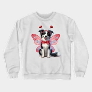 Valentine Fairy Border Collie Dog Crewneck Sweatshirt